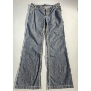 Banana Republic Yellow Stitching Wide Leg Jeans Size 2